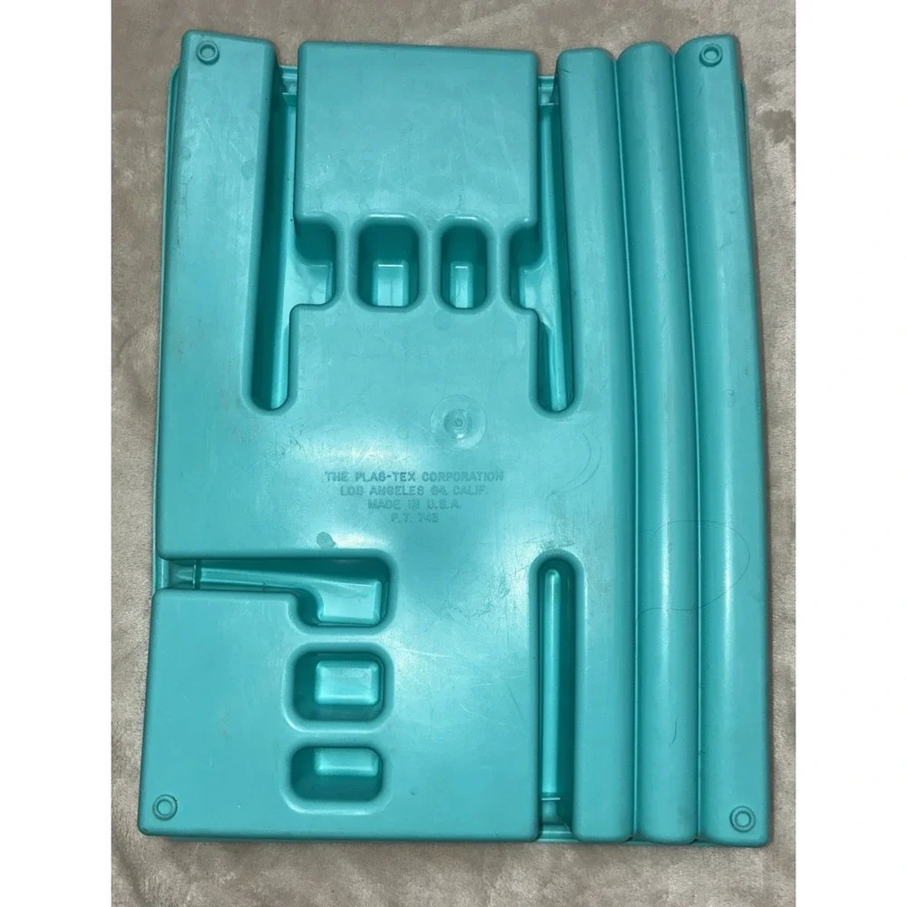PLAS-TEX‎ Divided Silverware  Flatware Storage Tray Blue Turquoise USA Vintage